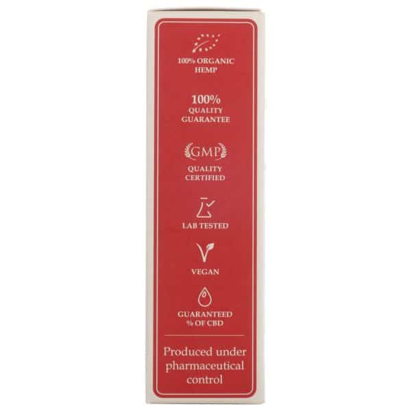 Een rode doos met een label erop bevat Endoca CBD Olie 15% (10ml).