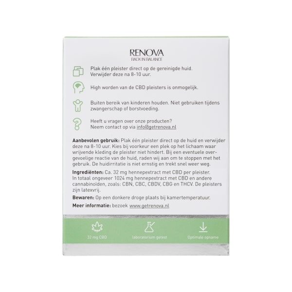 Renova CBD pleisters (32mg - 32 stuks) - Afbeelding 3
