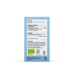 Achterkant van de doos van Mushrooms4Life Biologische paddenstoel Cordyceps Capsules (60 stuks) met instructies, voedingsinformatie, ingrediënten, voorzorgsmaatregelen, certificeringen en een nettogewicht van 36 g.