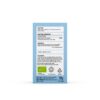 Op de achterkant van de doos Mushrooms4Life Biologische paddenstoel Reishi Capsules (60 stuks) staan op een blauw-witte achtergrond de gebruiksaanwijzing, voedingsinformatie, ingrediënten, voorzorgsmaatregelen, certificeringen en recyclinginformatie vermeld.