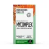 Doos met "Mushrooms4Life - Biologische paddenstoel MyComplex Capsules" met biologische reishi, cordyceps en maitake met 60 capsules.