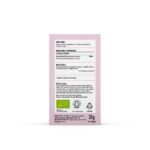 De Mushrooms4Life Biologische Reishi Sporen Capsules-doos bevat instructies, voedingsinformatie, ingrediënten zoals Reishi paddenstoel en certificeringen. Het bevat biologische ingrediënten die geschikt zijn voor vegetariërs en veganisten. Nettogewicht: 30 g.