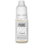 A bottle of Harmony E-liquid 1000mg CBD - Base (10ml) with the words pure base e-liquid.